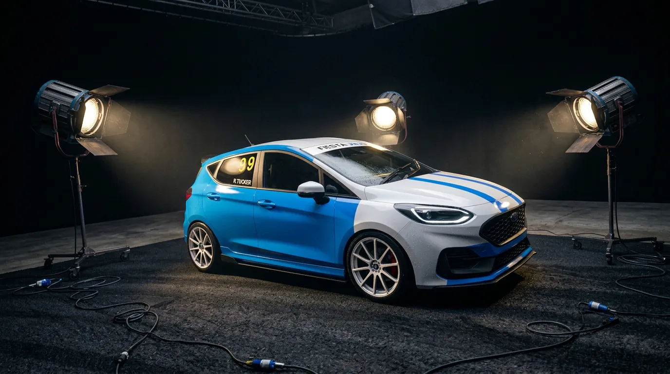 Reuben Tucker's number 99 Fiesta Junior in the studio